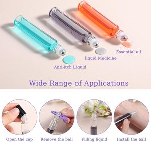 Flacons de parfum en verre roll-on vides avec bouchon à vis et impression sérigraphique personnalisée, lot de 10 ml dans un emballage boîte noire OEM - Product Image 3