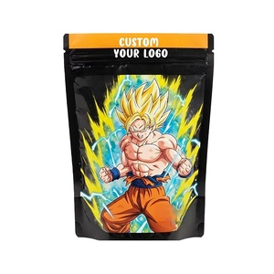 Sacs en mylar noir anti-odeur personnalisés avec logo 3,5 g, résistants aux enfants, à poser, pour les bonbons comestibles - Product Image 1