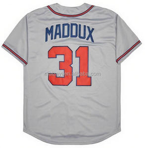 Maillot de baseball de meilleure qualité cousu sur mesure #31 Maddux American Throwback épais - Product Image 3