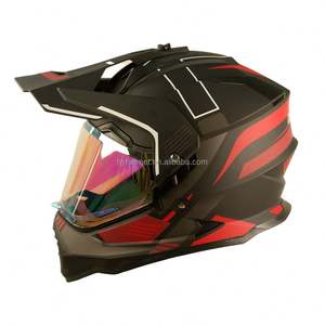 Casque de moto ABS certifié DOT fabrication moderne avec double visière et boucle à dégagement rapide Cross Tour - Product Image 4