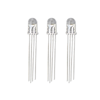 Diode LED RGB HLX 5 mm, puce InGaN, vert, bleu, rouge, 4 broches DIP, lentille transparente, multicolore, contrôlable, 5 V, 0,06 W, angle de vision de 20 degrés