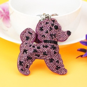 พวงกุญแจรถรูปสุนัขประดับเพชร พวงกุญแจหนังรูปสุนัขคริสตัลพร้อมพู่ห้อยสำหรับผู้หญิงและเด็กผู้หญิง - Product Image 2
