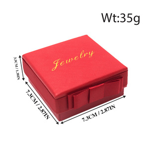 Caja de Regalo Vintage con Tapa Dorada en Relieve, Diseño Cielo y Tierra, 7*7 cm, Lazo Lateral, Cinta de Mariposa, Caja para Joyería, Pendientes, Anillos, Navidad - Product Image 2