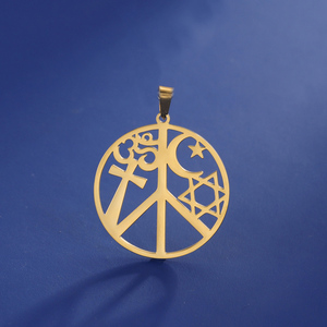 Myshape liontin simbol tanda perdamaian untuk kalung anting-anting harmoni dan Amulet religius Perhiasan Stainless Steel - Product Image 4