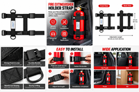 Support de fixation réglable en nylon pour extincteur de voiture, à fixer sur la barre anti-roulis, pour Jeep, UTV, ATV, SUV, véhicule tout-terrain