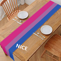 Chemin de table en polyester à motif arc-en-ciel personnalisé, avec impression bisexe, pour la décoration de la maison, du comptoir de cuisine et des tables de réception