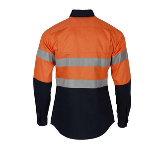 Venta al por mayor retardante de llama ANSI Clase 2 impermeable algodón poliéster camisa de manga larga Administración de Carreteras ropa reflectante - Product Image 2