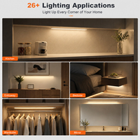Lampe LED sans fil magnétique rechargeable à détecteur de mouvement en aluminium écologique pour armoire, cuisine, chambre, escalier, couloir – Personnalisable