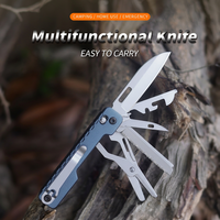 Navaja Plegable Multifuncional de Acero Inoxidable, Herramienta de Bolsillo con Tijeras, Abrebotellas y Destornillador para Camping, Senderismo y Uso Diario