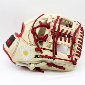 Guanto da Baseball in Pelle Kip Personalizzato con Logo Ricamato, Colore Nero, Vendita all'Ingrosso di Fabbrica - Product Image 4