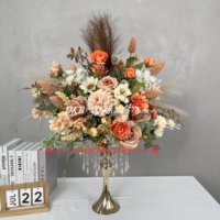 Bouquet de fleurs en soie violette classique DKB, 30 cm, boule de fleurs violette, mini centre de table pour décoration