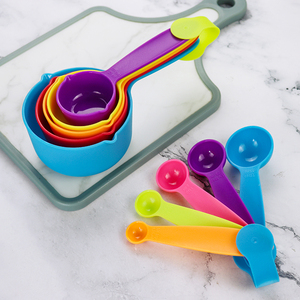10-Pack Kitchen <b>Measuring</b> <b>Tools</b> Plastic Colorful <b>Measuring</b> Cups and Spoons Set - Product Image 2