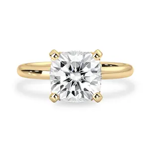 14K gold plated Gra certified wholesale 5ct moissanite ring 5 carat moissanite wedding ring