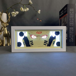 Anime Desktop Ornaments Cut Shadow Paper Table Lamp Japanese Manga Photo Frame Paper Carving LED Night Lamp - Product Image 4