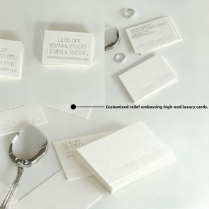 Cartes de visite personnalisées blanches texturées en relief, design élégant et luxueux avec personnalisation de votre logo - Product Image 2