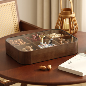Caja de madera Gechuang para frutas, de doble capa, rectangular, de 1-3L, bandeja de almacenamiento de aperitivos para servir en la sala de estar o en fiestas. - Product Image 4