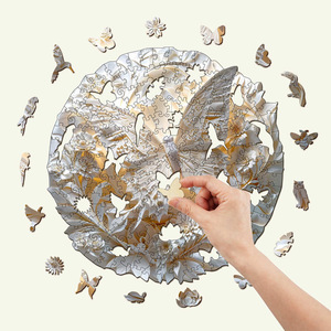Taille personnalisable beau paon 3D Puzzle en bois pour adultes avancé forme unique bricolage Logo jeu de matériel en bois - Product Image 1