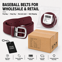 Ceinture de baseball et de softball unisexe en cuir PU durable, classique et polyvalente, avec boucle à ardillon métallique réglable, pour jeunes et adultes