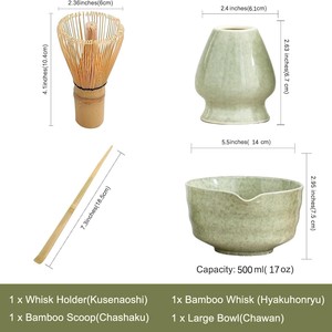 Set Moderno di Utensili per Matcha in Ceramica Ecologica con Ciotola e Strumenti per la Preparazione del Tè, Ciotola Giapponese per Matcha - Product Image 2