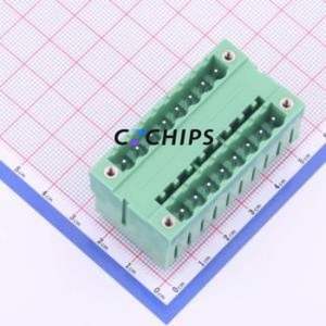 KF2EDGVHM-5.0-2*8P Plug-in Terminal Block Through hole,P=5mm Connector Board-to-Board / Socket - Closed Screw Fixing 5mm Green - Product Image 1