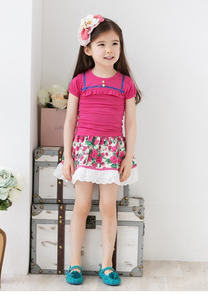 Camiseta Informal de Manga Corta con Volantes para Niñas, Diseño Moderno, Venta al por Mayor, de Proveedor Chino - Product Image 4