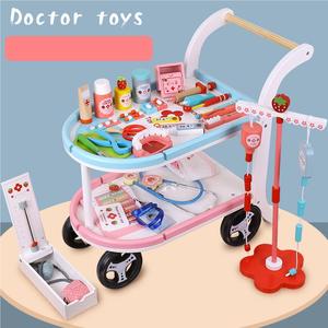 <span class=keywords><strong>Chariot</strong></span> <span class=keywords><strong>de</strong></span> médecin en bois écologique Montessori pour jeux d'imitation, apprentissage intelligent, jeux <span class=keywords><strong>de</strong></span> rôle infirmière, jouets roses pour poupées - Product Image 3