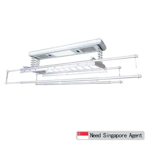 Singapore automatic Laundry clothes drying rack Retractable Balcony Lifting Clothes Hanger Rack Electric Clothes Hanger