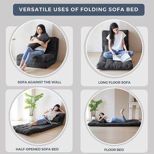 Foldable <b>Sofa</b> Bed With Backrest <b>Support</b> Portable Multifunctional Single Size Foam Filling For Adults And Children - Product Image 5