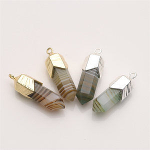 Bán buôn Agate bút chì Mặt dây chuyền, pha lê điểm mặt dây chuyền, bán quý đá quý Mặt dây chuyền - Product Image 1