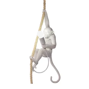 Nordic hemp rope resin monkey pendant light modern restaurant bedside led hanging lights lighting chandelier