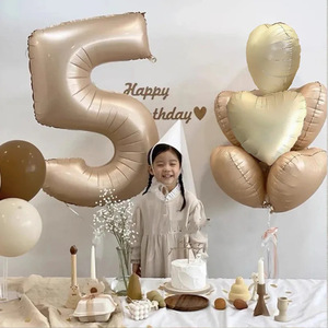 Globos de aluminio con número 0-<span class=keywords><strong>9</strong></span> digital grande verde oliva de 40 pulgadas en forma de corazón-Juego de globos felices de cumpleaños - Product Image 4