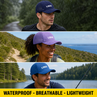 Casquette de baseball imperméable, perforée, respirante, protection solaire, légère, sportive, réglable, logo personnalisé, OEM, vente en gros, faible MOQ