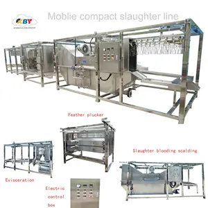 Africa poultry chicken small capacity easy using slaughter machine container mobile compact slaughtering line equipment