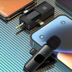 Microphone cravate cardioïde <span class=keywords><strong>sans</strong></span> fil en plastique avec suppression du bruit pour iPhone, Android, ordinateur, diffusion en direct, Vlog, YouTube - Product Image 1