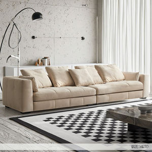 Braser, sofá Seccional de tela crema de estilo italiano moderno, sala de estar de gama alta, diseño recto, tela esmerilada, figura mágica, hoteles - Product Image 2