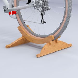 Zhengfeng Bamboo <b>Bicycle</b> Parking Rack 47x47x43.7cm Adjustable Width Workstand For Road Mountain Bike Maintenance Support <b>Frame</b> - Product Image 2