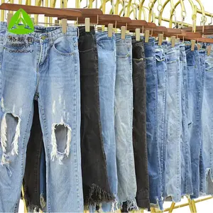 Pantalones vaqueros reciclados de segunda mano, para ropa, Reino Unido