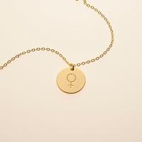 Mini mignon en acier inoxydable symbole féminin signe de Vénus cercle collier pour filles forme de couronne avec cadeau de chaîne à maillons