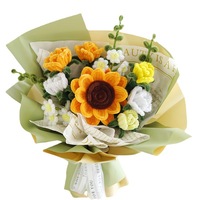 Bouquet de fleurs en bâton torsadé, bouquet de tulipes tissé à la main, bouquet créatif en velours corail, calla fini, cadeau pour petite amie