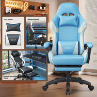 Chaise de jeu ergonomique en cuir microfibre, dossier haut, chaise d'ordinateur, accoudoirs réglables, dossier inclinable, soutien lombaire, moderne
