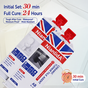 Colle époxy AB pour réparation de <span class=keywords><strong>carrelage</strong></span>, adhésif pour céramique et porcelaine, mastic de remplissage pour fissures de baignoire, lavabo, toilettes, <span class=keywords><strong>kit</strong></span> de réparation robuste - Product Image 4