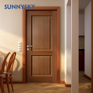 Sunnysky Vente à Chaud Portes secoueur intérieures simples en <span class=keywords><strong>bois</strong></span> <span class=keywords><strong>massif</strong></span> apprêté brun de 96 pouces pré-suspendues - Product Image 5