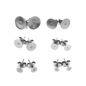 Stainless Steel Ear Stud Set 100 Pack Flat Bottom <b>Earrings</b> DIY Jewelry Accessories Butterfly Backs for Beading Supplies - Product Image 5