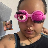 Lunettes de fête fantaisie amusantes en promotion : yeux et cils de dessin animé pour accessoire de costume et photomaton