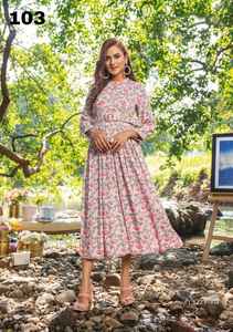 <b>Top</b> Quality Digital Rayon Viscose Fabric Women Kurti for Wedding and Festival Wear From Indian Exporter - Product Image 3