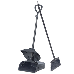 Scoop Broom Plastic Broom High Quality Grey Plastic Windproof Garbage Scoop With Long Handle Broom