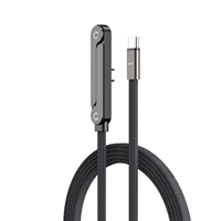 Kabel Pengisian Cepat 240W Nylon Braided 90 Derajat Putar 360 Derajat Multi-Sudut Penahan Kabel USB Tipe-C untuk Ponsel