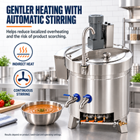 Cuve de cuisson à bain-marie indirecte à gaz pour sauces, destinée à la production en lot en cuisine centralisée