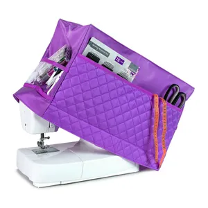 Cover Dust-proof Bag with Organizer Bag Quilted Sewing Machine Dust Cover Bag with Storage Pockets