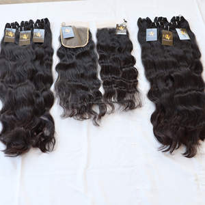 Mèches de cheveux vierges bruts 100%, 4x4 5x5 6x6 HD Lace Closure et mèches indiennes avec Closure lisses - Product Image 1